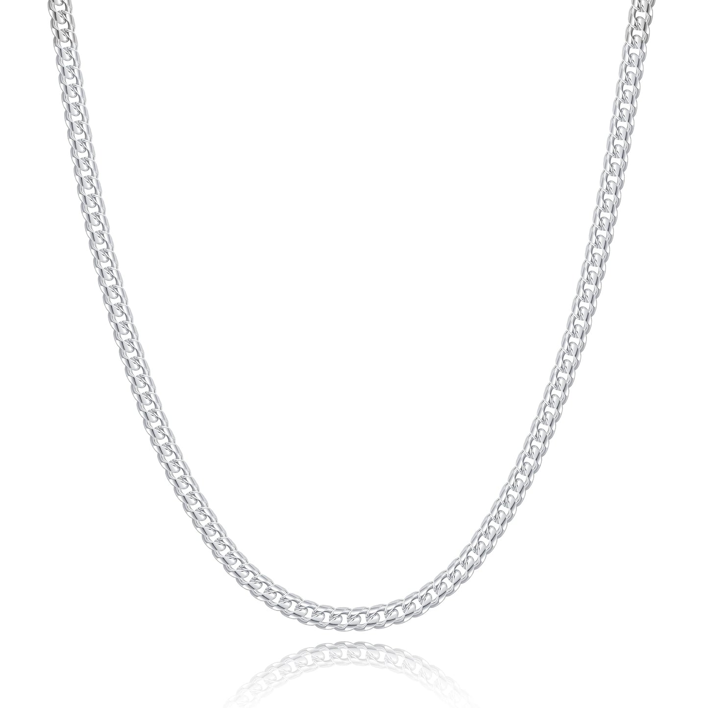 Silver Chain Silver Chain for Men - 20 Inch Silver Necklace Men Cuban Link Chain for Men 3mm Sterling Silver Chain for Men Mens Silver Chain Solid Mens Silver Necklace for Mens Jewelry Mens Gifts
