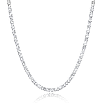 Silver Chain Silver Chain for Men - 20 Inch Silver Necklace Men Cuban Link Chain for Men 3mm Sterling Silver Chain for Men Mens Silver Chain Solid Mens Silver Necklace for Mens Jewelry Mens Gifts