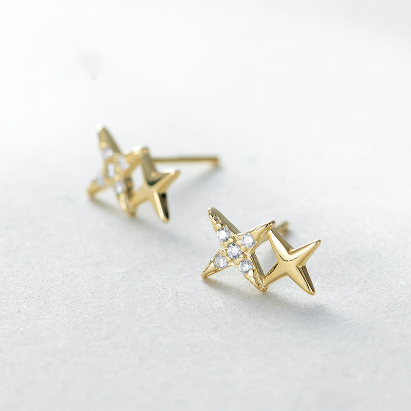 Sterling Silver Star Stud Earrings (925)