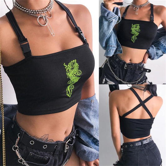 Fashionable Women's Summer Embroidered Camo Vest