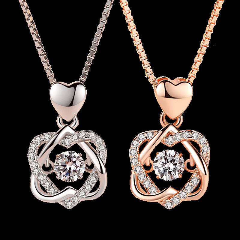 Rose Gold Heart Necklace for Women in 925 Silver