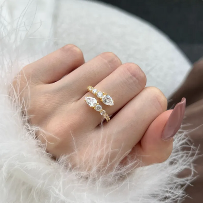 S925 Sterling Silver Zircon Open-End Ring