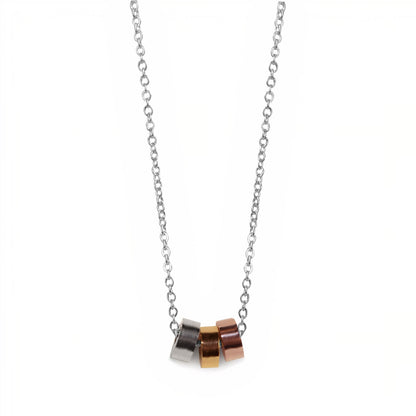 Triple Hoop Necklace- Silver