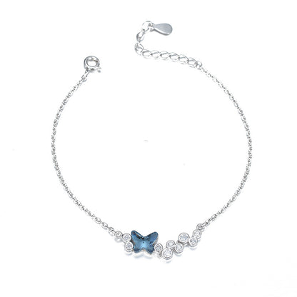 S925 Silver Swarovski Butterfly Crystal Bracelet