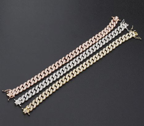 Silver Diamond Cuban Zircon Bracelet