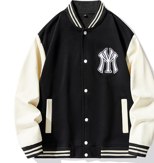 Men's Fashion Baseball Jacket - Collegiate Cardigan (One)