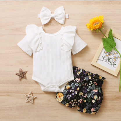Summer Newborn Baby Set with Soft Cotton Stripes (One Set)