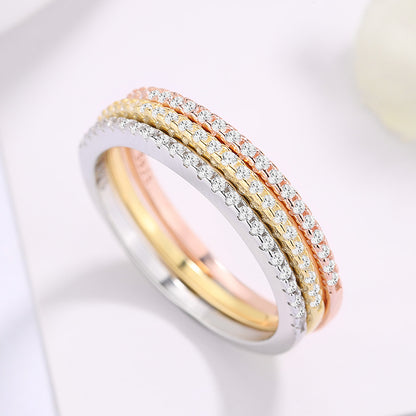Sterling Silver Round Full Diamond Ring