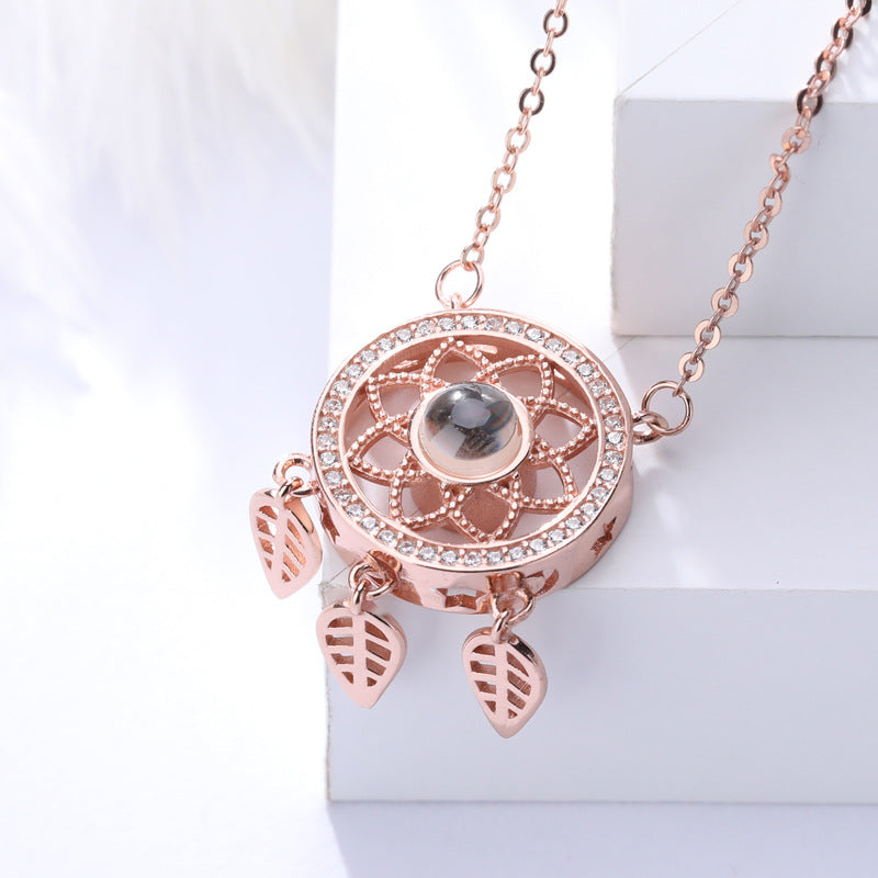 S925 Silver Dreamcatcher Necklace with Projection