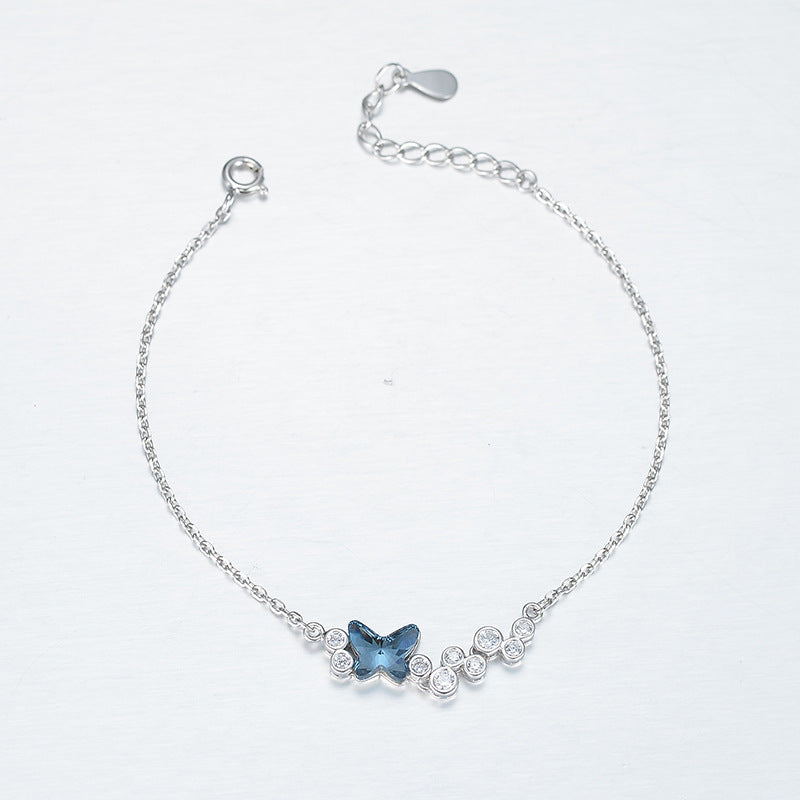 S925 Silver Swarovski Butterfly Crystal Bracelet