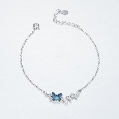S925 Silver Swarovski Butterfly Crystal Bracelet
