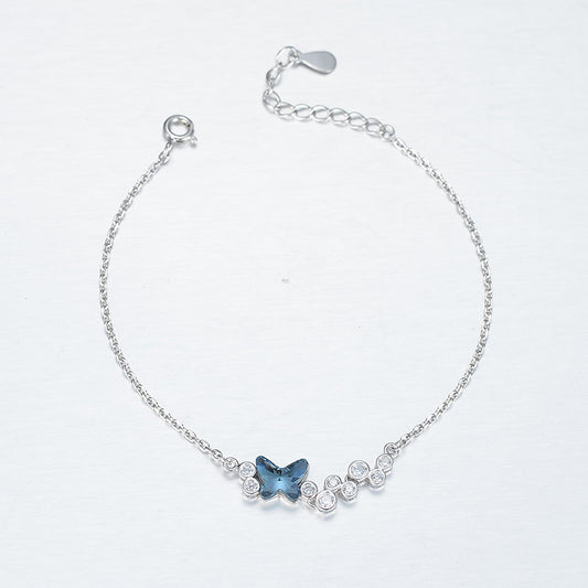 S925 Silver Swarovski Butterfly Crystal Bracelet
