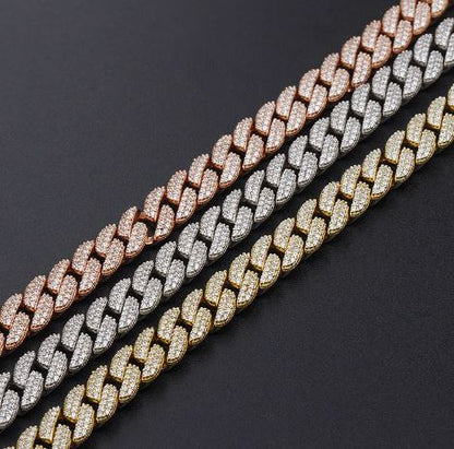 Silver Diamond Cuban Zircon Bracelet