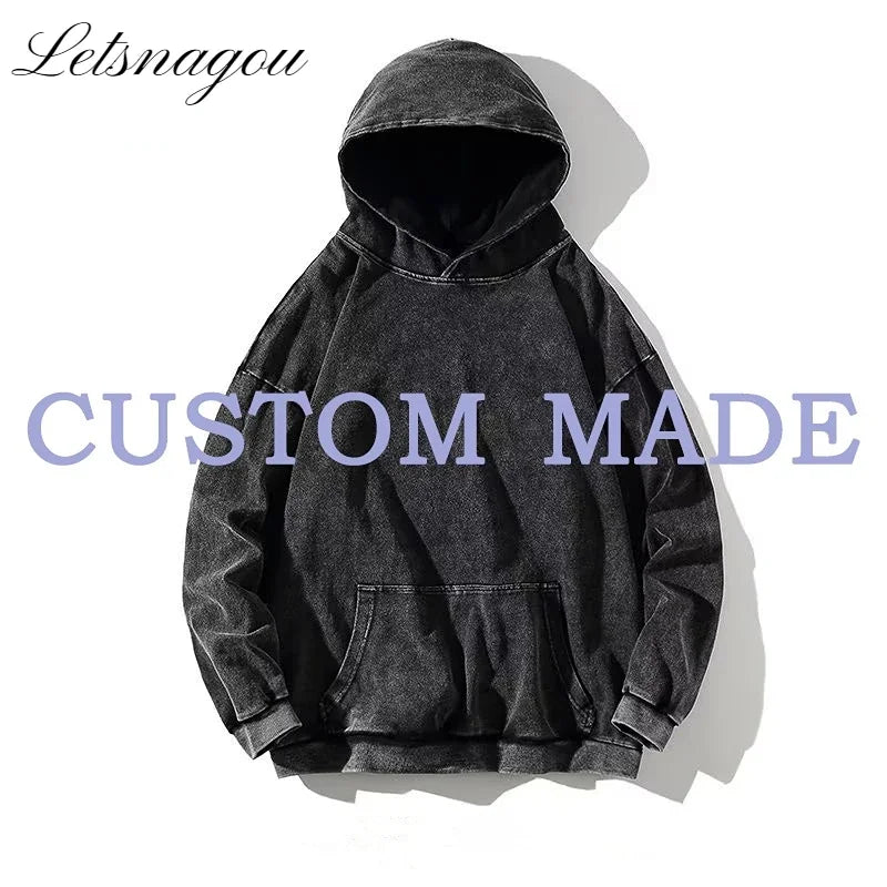 Retro Washed Cotton Oversized Hoodies