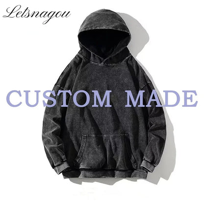 Retro Washed Cotton Oversized Hoodies
