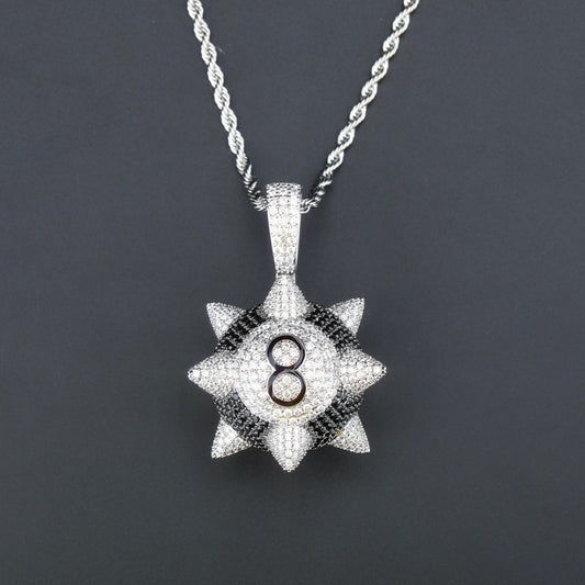 Hip-Hop Style Black Meteor Hammer Pendant Necklace