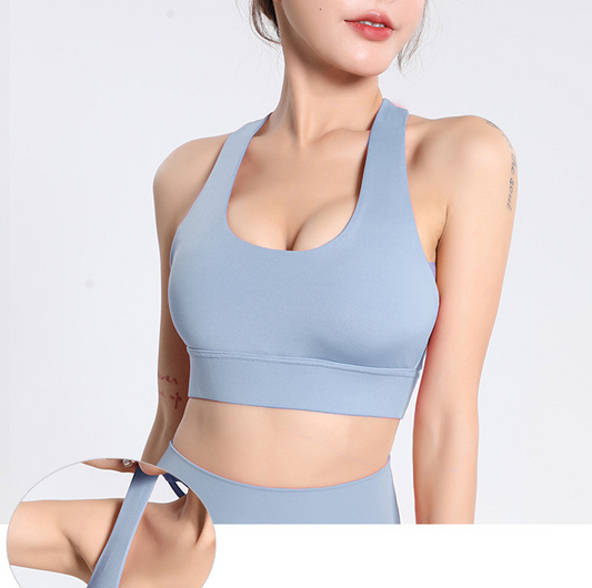 New Women's Nylon Sports Bra for Yoga and Fitness