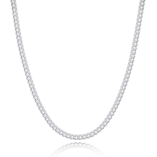 Silver Chain Silver Chain for Men - 20 Inch Silver Necklace Men Cuban Link Chain for Men 3mm Sterling Silver Chain for Men Mens Silver Chain Solid Mens Silver Necklace for Mens Jewelry Mens Gifts