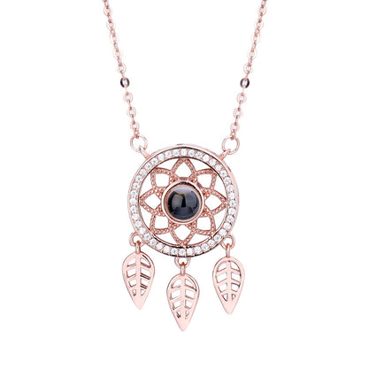 S925 Silver Dreamcatcher Necklace with Projection