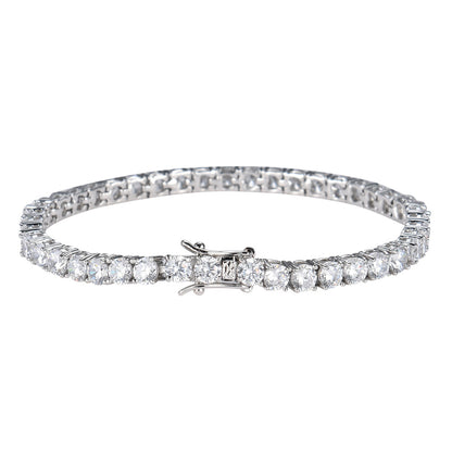 Tennis Bracelet with Zirconia Stones - Copper Hip-Hop Style