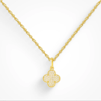 Charmed Titanium Steel Double-Sided Clover Necklace