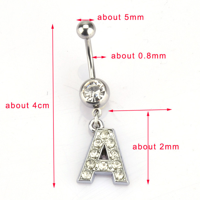 Hypoallergenic Body Piercing Navel Ring Jewelry A-Z
