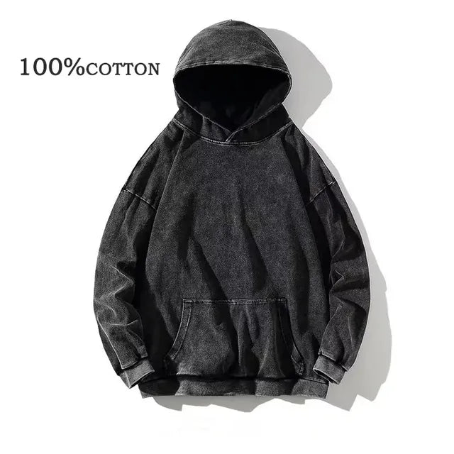 Retro Washed Cotton Oversized Hoodies