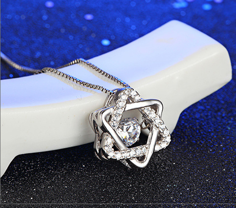 925 Silver Hexagon Star Pendant Necklace