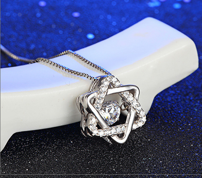 925 Silver Hexagon Star Pendant Necklace