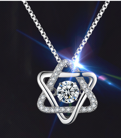 925 Silver Hexagon Star Pendant Necklace