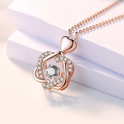 Rose Gold Heart Necklace for Women in 925 Silver