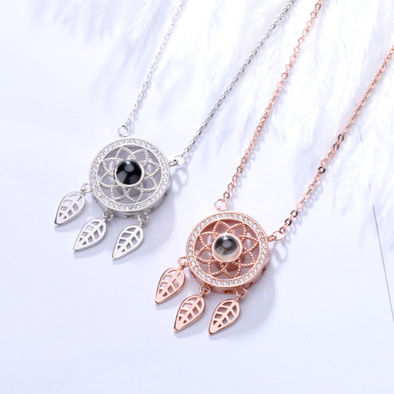 S925 Silver Dreamcatcher Necklace with Projection