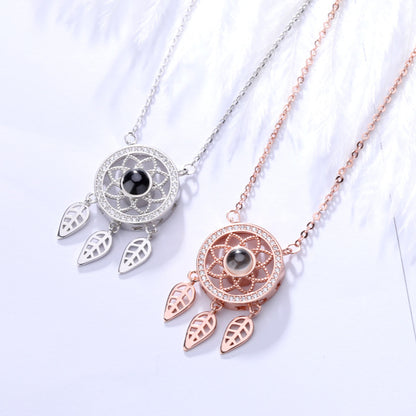 S925 Silver Dreamcatcher Necklace with Projection