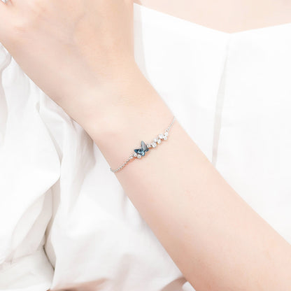 S925 Silver Swarovski Butterfly Crystal Bracelet
