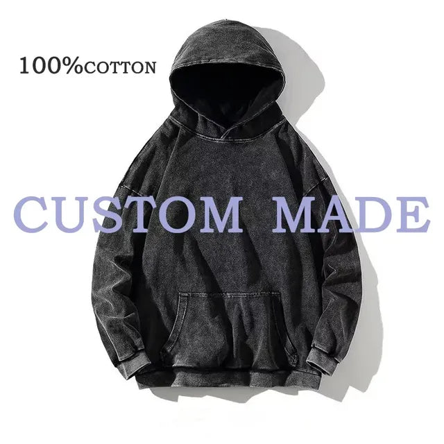 Retro Washed Cotton Oversized Hoodies
