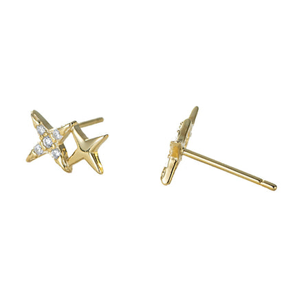 Sterling Silver Star Stud Earrings (925)
