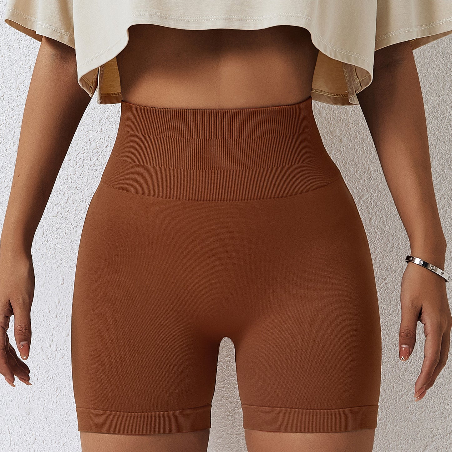 High-Waisted Seamless Yoga Shorts for Women