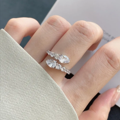 S925 Sterling Silver Zircon Open-End Ring