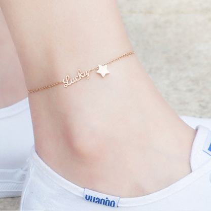 Personalized Sterling Silver Anklet, Custom Design