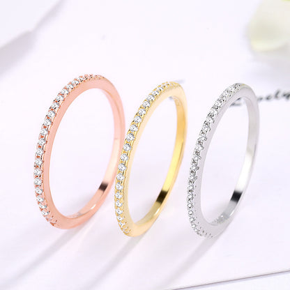 Sterling Silver Round Full Diamond Ring